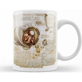 Baskı Dükkanı KB11101 Leonardo Da Vinci Fetus Porselen Kupa Bardak
