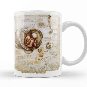 Baskı Dükkanı KB11101 Leonardo Da Vinci Fetus Porselen Kupa Bardak