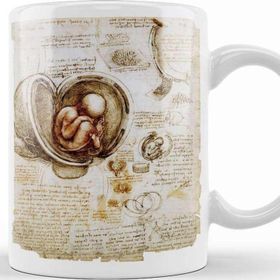 Baskı Dükkanı KB11101 Leonardo Da Vinci Fetus Porselen Kupa Bardak
