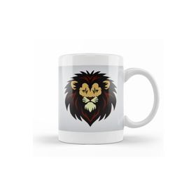 Baskı Dükkanı KB11111 Lion Head Mascot Logo Porselen Kupa Bardak