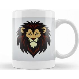 Baskı Dükkanı KB11111 Lion Head Mascot Logo Porselen Kupa Bardak