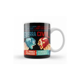 Baskı Dükkanı KB11163 Lucha Libre Cap Ve Iron Man Porselen Kupa Bardak