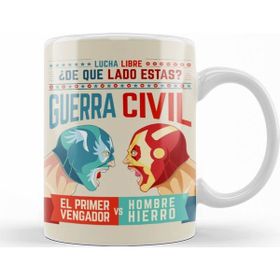 Baskı Dükkanı KB11163 Lucha Libre Cap Ve Iron Man Porselen Kupa Bardak