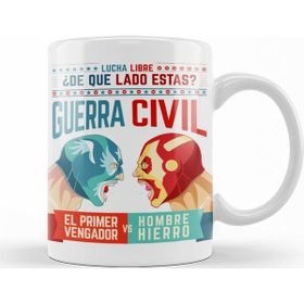 Baskı Dükkanı KB11163 Lucha Libre Cap Ve Iron Man Porselen Kupa Bardak