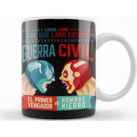 Baskı Dükkanı KB11163 Lucha Libre Cap Ve Iron Man Porselen Kupa Bardak