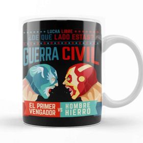 Baskı Dükkanı KB11163 Lucha Libre Cap Ve Iron Man Porselen Kupa Bardak