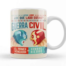 Baskı Dükkanı KB11163 Lucha Libre Cap Ve Iron Man Porselen Kupa Bardak