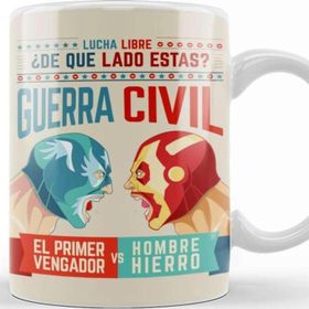 Baskı Dükkanı KB11163 Lucha Libre Cap Ve Iron Man Porselen Kupa Bardak