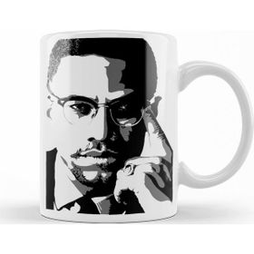 Baskı Dükkanı KB11183 Malcom X Illustrasyon Porselen Kupa Bardak