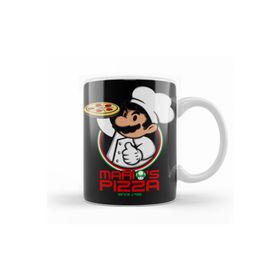 Baskı Dükkanı KB11200 Mario Bros Marios Pizza Porselen Kupa Bardak