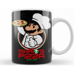 Baskı Dükkanı KB11200 Mario Bros Marios Pizza Porselen Kupa Bardak
