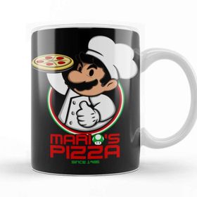 Baskı Dükkanı KB11200 Mario Bros Marios Pizza Porselen Kupa Bardak