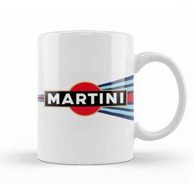 Baskı Dükkanı KB11207 Martini Racing Curved Stripe Porselen Kupa Bardak