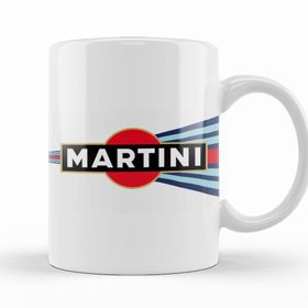 Baskı Dükkanı KB11207 Martini Racing Curved Stripe Porselen Kupa Bardak