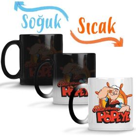 Baskı Dükkanı KB1121 Popeye Temel Reis Porselen Kupa Bardak