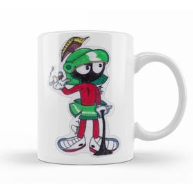 Baskı Dükkanı KB11214 Marvin The Martian Smoking Porselen Kupa Bardak