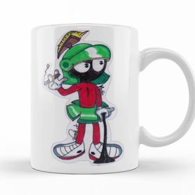 Baskı Dükkanı KB11214 Marvin The Martian Smoking Porselen Kupa Bardak