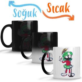Baskı Dükkanı KB11214 Marvin The Martian Smoking Porselen Kupa Bardak