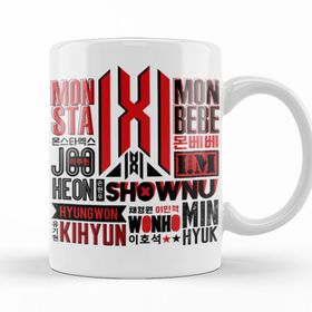 Baskı Dükkanı KB11273 Monsta X Font Collage Porselen Kupa Bardak