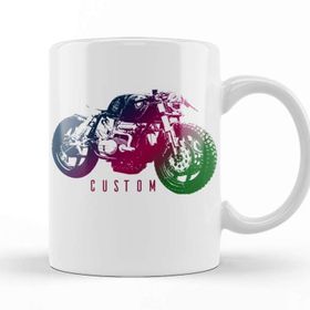 Baskı Dükkanı KB11284 Moto Custom Motorsiklet Porselen Kupa Bardak