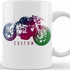 Baskı Dükkanı KB11284 Moto Custom Motorsiklet Porselen Kupa Bardak