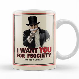 Baskı Dükkanı KB11298 Mr Robot I Want You For Fsociety Porselen Kupa Bardak