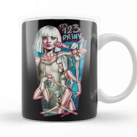 Baskı Dükkanı KB11312 Music Sia 1 2 3 Drink Porselen Kupa Bardak