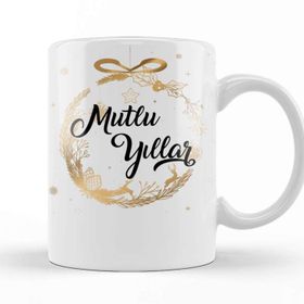 Baskı Dükkanı KB11318 Mutlu Yıllar Porselen Kupa Bardak