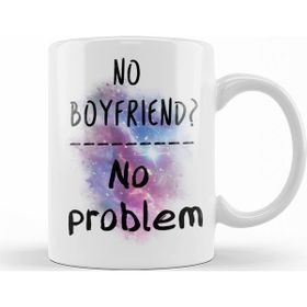 Baskı Dükkanı KB11421 No Boyfriend No Problem Single Porselen Kupa Bardak