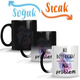 Baskı Dükkanı KB11421 No Boyfriend No Problem Single Porselen Kupa Bardak