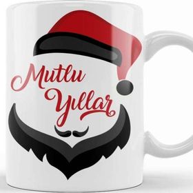 Baskı Dükkanı KB11427 Noel Baba Ile Mutlu Yıllar Porselen Kupa Bardak