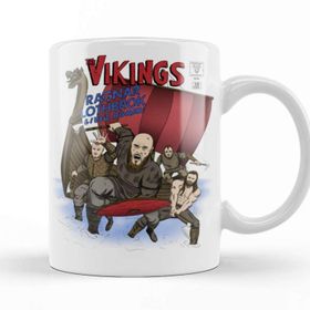Baskı Dükkanı KB11429 Nordic The Vikings Porselen Kupa Bardak