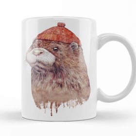 Baskı Dükkanı KB11460 Otter Su Samuru Grafik Porselen Kupa Bardak