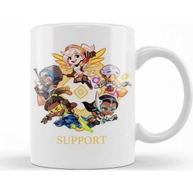 Baskı Dükkanı KB11465 Overwatch Camiseta Support Porselen Kupa Bardak
