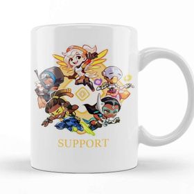 Baskı Dükkanı KB11465 Overwatch Camiseta Support Porselen Kupa Bardak