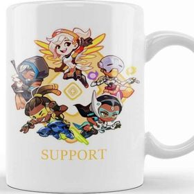 Baskı Dükkanı KB11465 Overwatch Camiseta Support Porselen Kupa Bardak