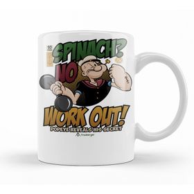 Baskı Dükkanı KB11536 Popeye Work Out Temel Reis Porselen Kupa Bardak