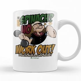 Baskı Dükkanı KB11536 Popeye Work Out Temel Reis Porselen Kupa Bardak