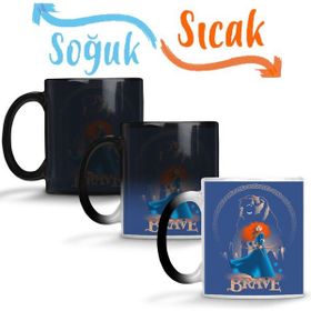 Baskı Dükkanı KB11548 Princess Merida Bear Brave Porselen Kupa Bardak