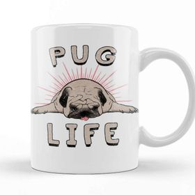 Baskı Dükkanı KB11565 Pug Life Köpek Porselen Kupa Bardak