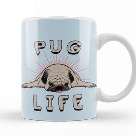 Baskı Dükkanı KB11565 Pug Life Köpek Porselen Kupa Bardak