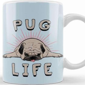 Baskı Dükkanı KB11565 Pug Life Köpek Porselen Kupa Bardak
