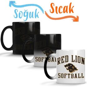 Baskı Dükkanı KB11592 Red Lion Softball Porselen Kupa Bardak