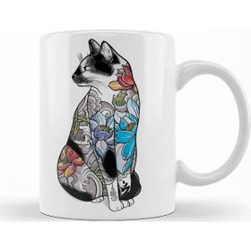 Baskı Dükkanı KB11603 Renkli Cats Kedi Porselen Kupa Bardak