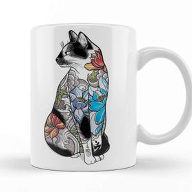 Baskı Dükkanı KB11603 Renkli Cats Kedi Porselen Kupa Bardak