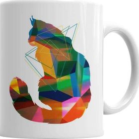Baskı Dükkanı KB11603 Renkli Cats Kedi Porselen Kupa Bardak