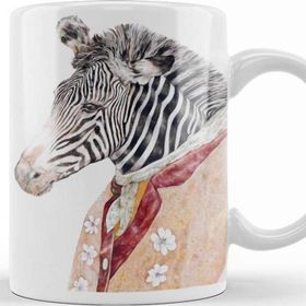 Baskı Dükkanı KB11607 Renkli Zebra Porselen Kupa Bardak