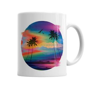 Baskı Dükkanı KB1163 Summer Glitch Porselen Kupa Bardak