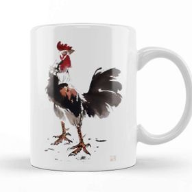 Baskı Dükkanı KB11649 Rooster Stare Horoz Porselen Kupa Bardak