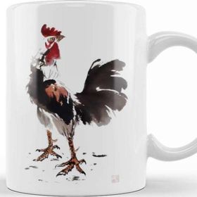 Baskı Dükkanı KB11649 Rooster Stare Horoz Porselen Kupa Bardak